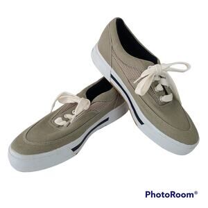 Sperry Topsider taupe lace up tennis boat shoe 8